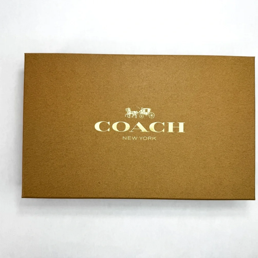 Coach Black Embossed Signature Zip Around Wallet w/ Wristlet Straps | NWT Boxed - Picture 2 of 8